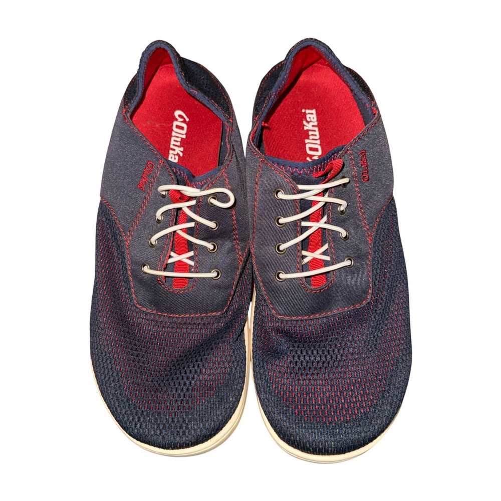 OluKai Nohea Moku Sneakers Mens 8.5 Pre-owned Boat Shoe Blue Mesh Water Friendly